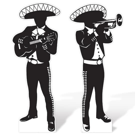 Beistle 5.5Ft Black & White Mariachi Silhouette Stand-Ups Set | 5.5 ft | Michaels®